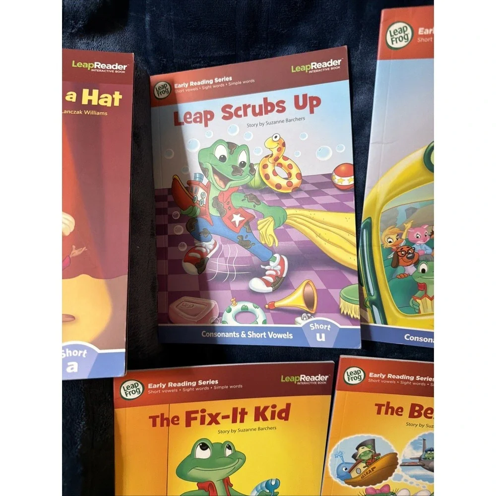 Lot of 7 Leap Frog Early Reading Series Leap Reader Interactive Books Sampler